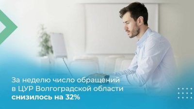 За неделю число обращений в ЦУР Волгоградской области снизилось на 32%